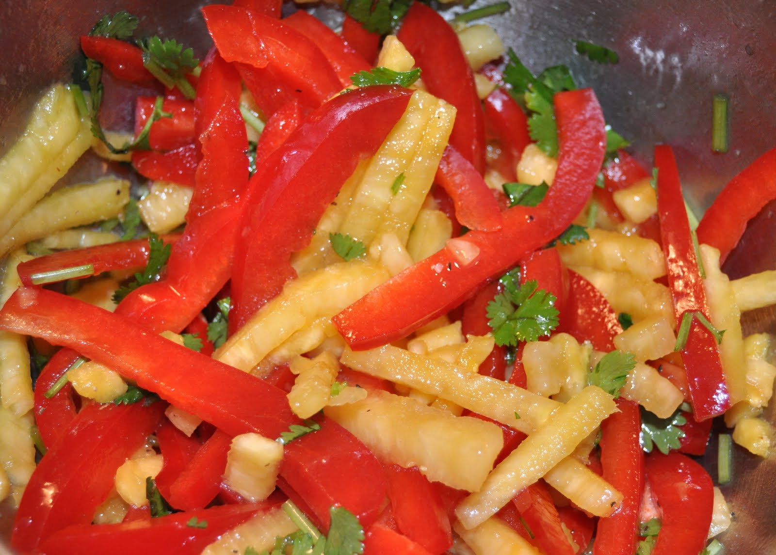 Five Spice Pineapple and Red Bell Pepper Salad