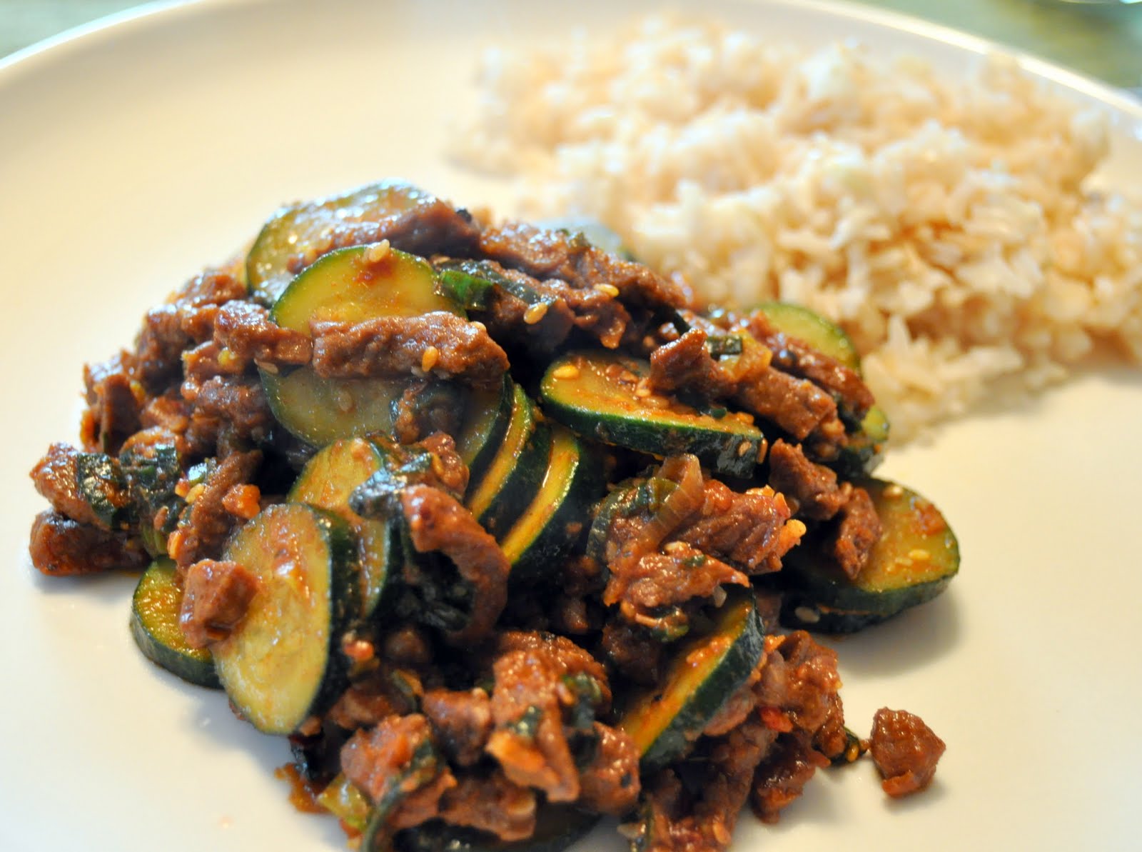 Five Spice Zucchini StirFried with Beef