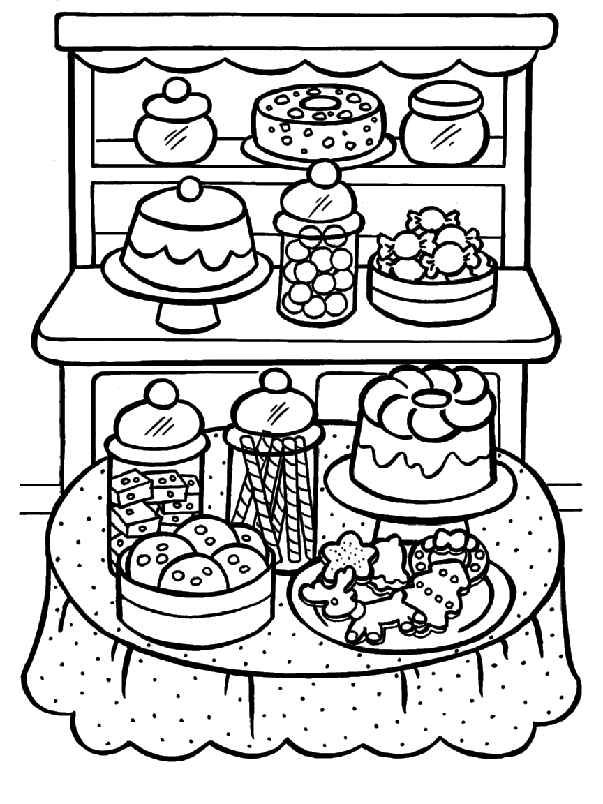 Pastries Coloring Page Pastries Coloring Page
