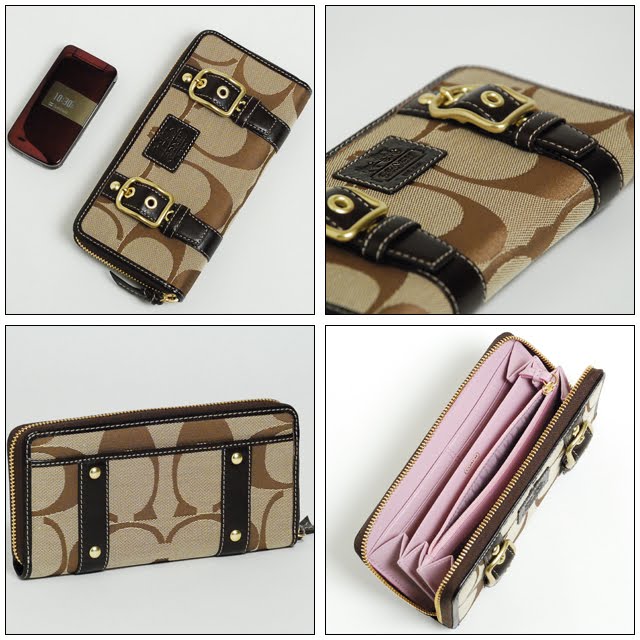 Coach Zoe Signature Accordion Zip Around Wallet 41854