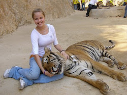 My second oldest daughter Amber with a tiger in Thailand