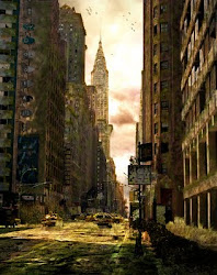 apocalypse cityscapes apocalyptic cityscape town destroyed street streets abandoned overgrown york photoshop future into