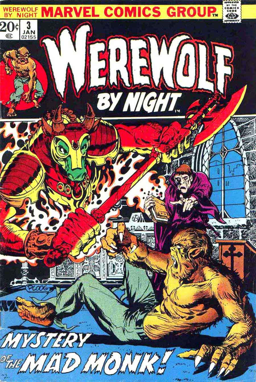 Werewolf by Night v1 #3 1970s marvel comic book cover art by Mike Ploog