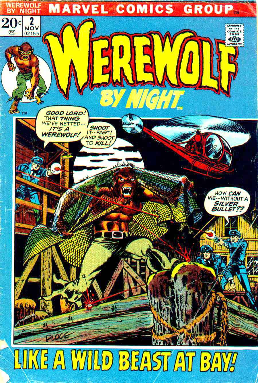 Werewolf by Night #2 bronze age 1970s marvel horror comic book cover art by Mike Ploog