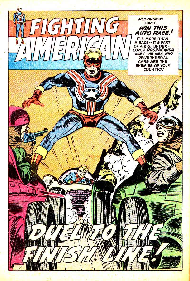 Fighting American v1 #1 harvey comic book page art by Jack Kirby
