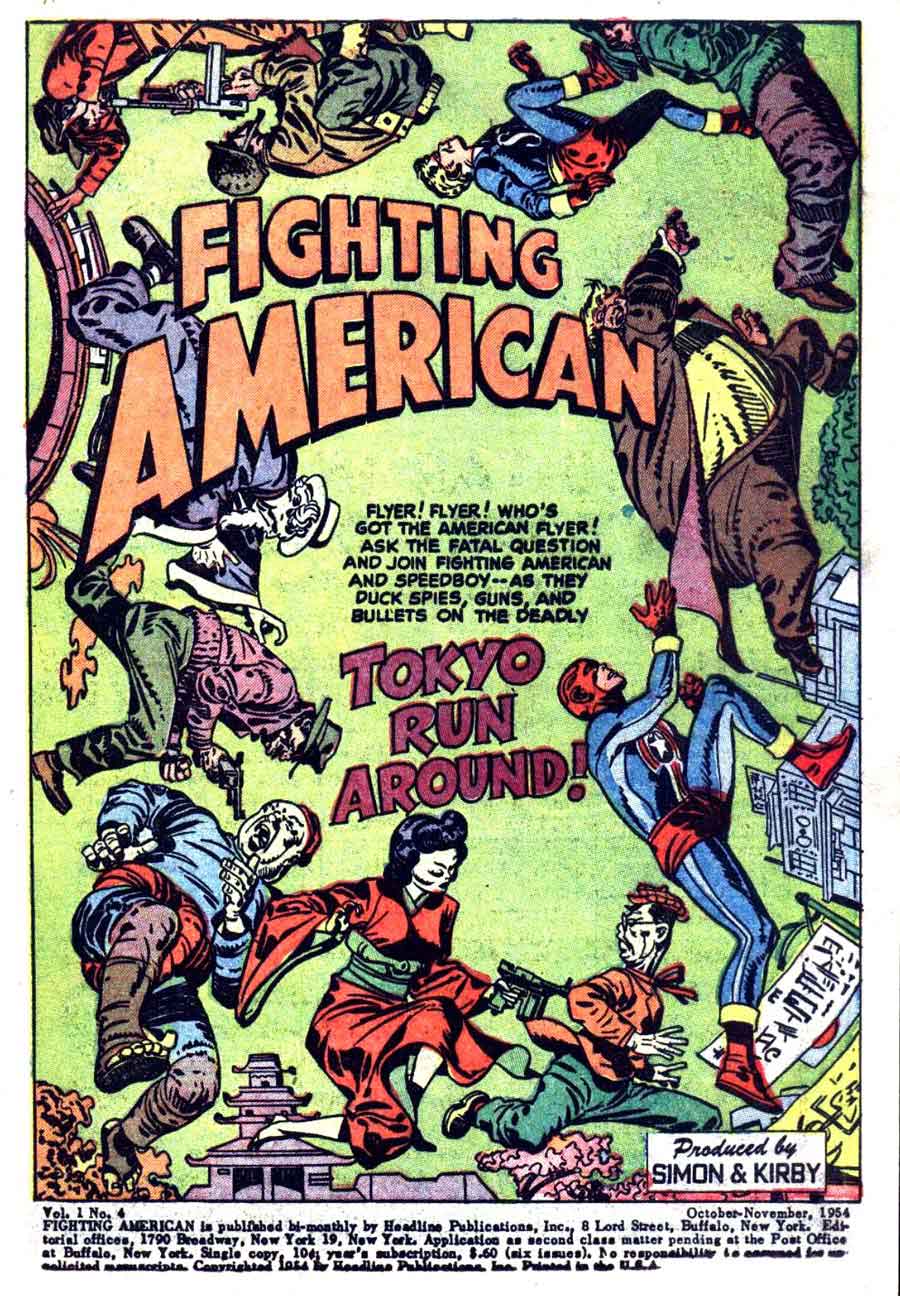 Fighting American v1 #4 harvey comic book page art by Jack Kirby