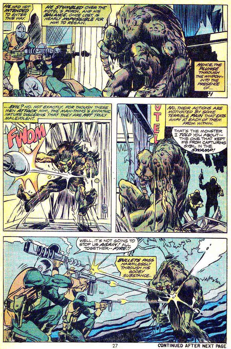 Man-Thing v1 #11 marvel 1970s bronze age comic book page art by Mike Ploog