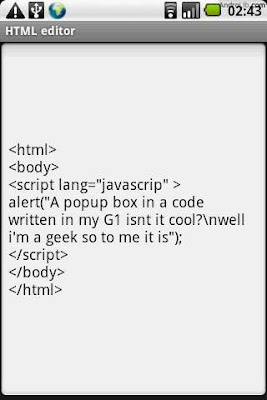 html editor android phone