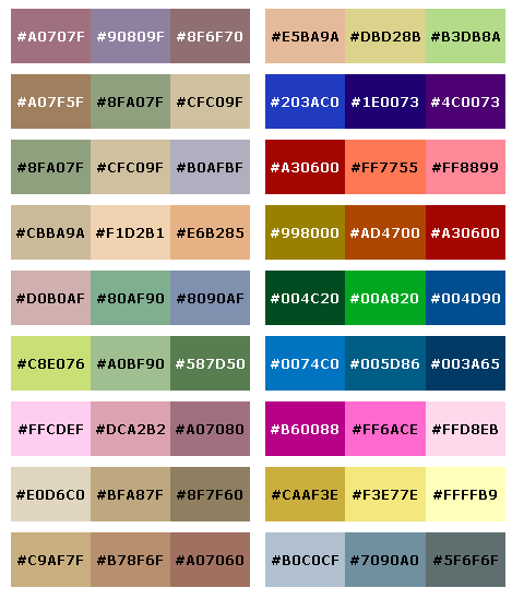 Samrita's AS Media Coursework: Colour Pallets