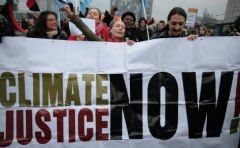 “Climate justice now!”