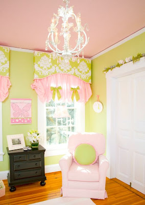 pink green baby nursery