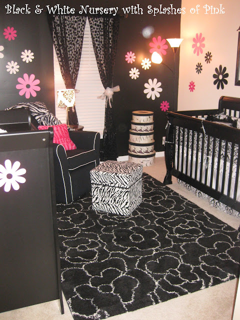 black and white baby nursery