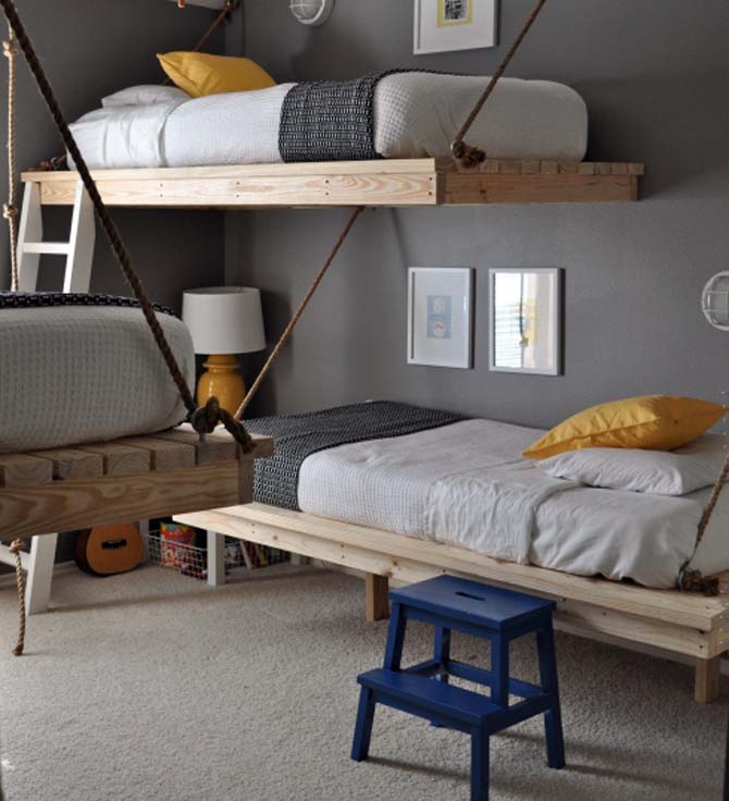 Three Kids In A Room?? Try A Trio of Hanging Beds... - Design Dazzle