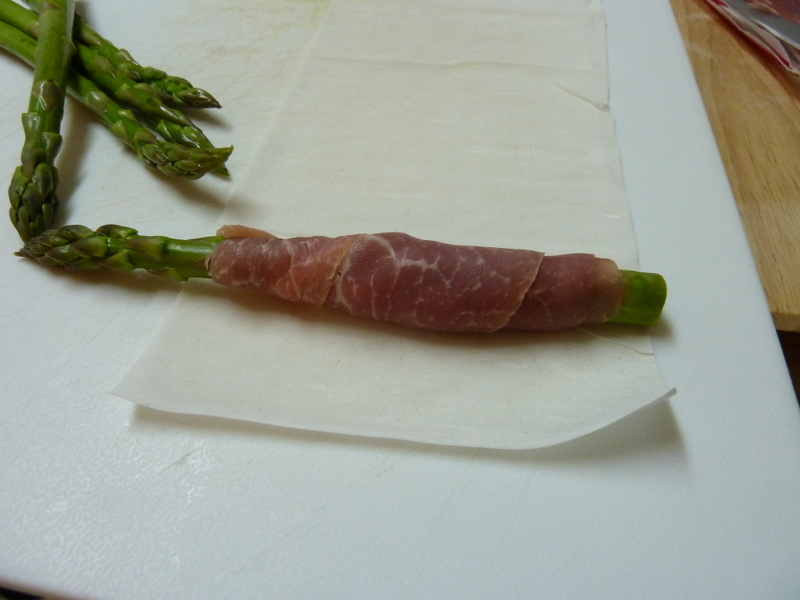 Cookin' Cowgirl Prosciutto and Phyllo Wrapped Asparagus