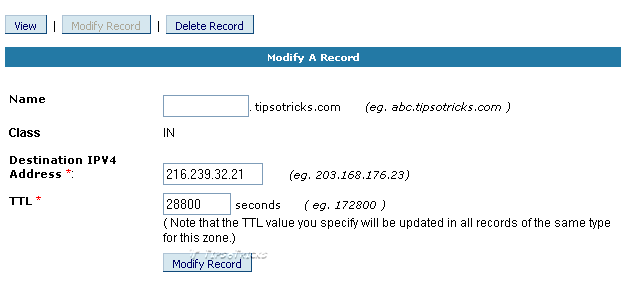 Adding ANAME in DNS Settings