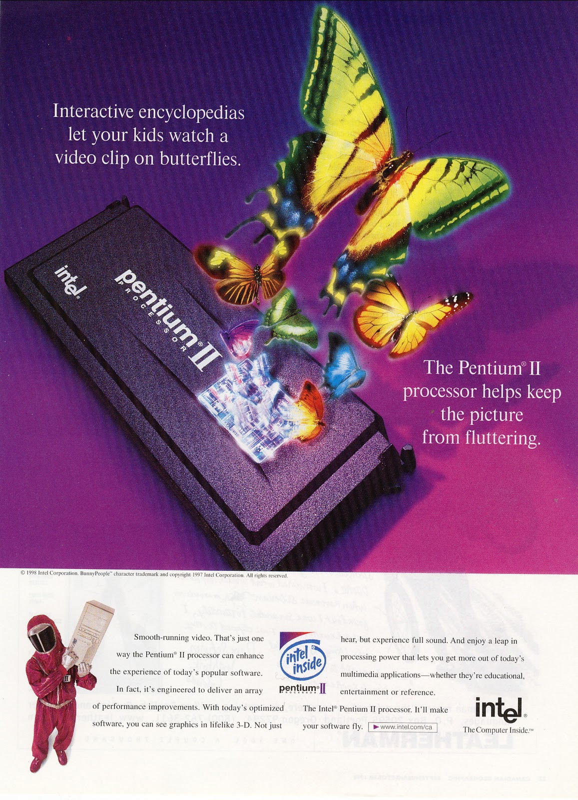 1998 INTEL PENTIUM 2 Magazine Ad PROCESSOR Old Magazine Ads