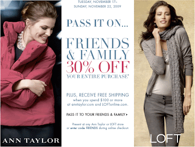 Ann Taylor and Ann Taylor LOFT Friends and Family Event