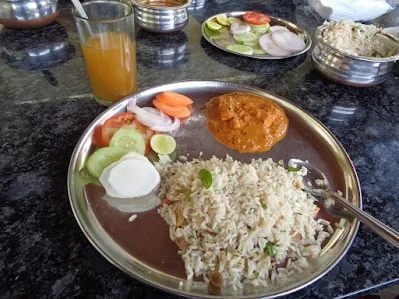 A very well deserved lunch post the shivagange trek