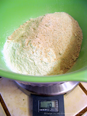 homemade whole wheat tortilla mixing flour