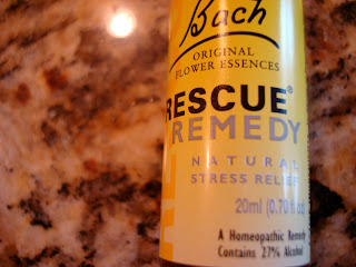 Up close of bottle of Bach Flower Rescue Remedy