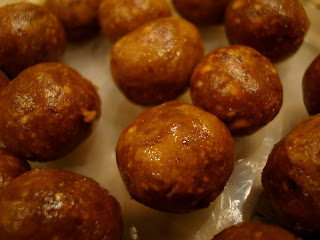 Close up of Vanilla Sunflower Seed Butter Balls in container