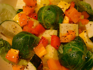Salad with vegetables dressed with Holiday Orange Spice Vinaigrette