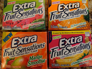 Various flavors of Extra Fruit Sensations gum