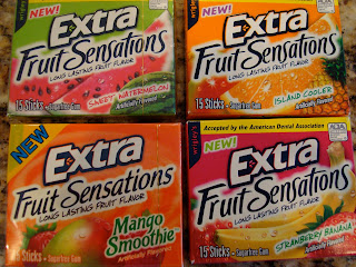 Various packages of Extra Fruit Sensations gum - 55