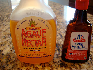 Bottles of Agave and Vanilla Extract