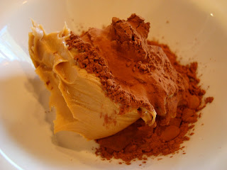 Peanut Butter and Cocoa Powder in bowl