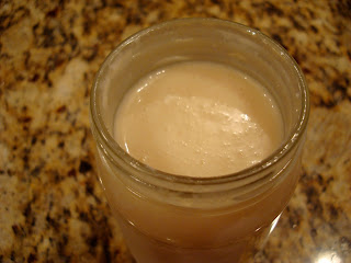 Overhead of jar of Vegan Slaw Dressing