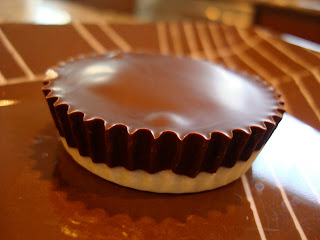 White Chocolate & Chocolate Peanut Butter Cup on plate