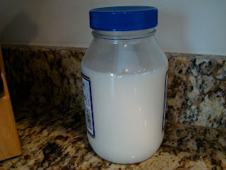 Homemade Countertop Easy Vegan Coconut Milk Kefir in jar on countertop