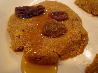 Close up of one No-Bake Vegan Maple Flaxseed Cookie