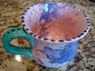 Finished painted mug on countertop