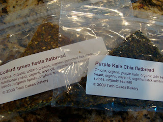 Packages of Collard Green and Pumpkin Kale Chia Flatbreads
