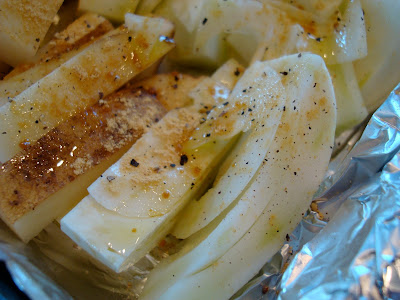Close up of Ginger Coconut Roasted Fennel & Mixed Veggies