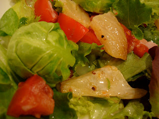Mixed Greens, Brussel's, Tomatoes, and Cukes with Freshly Roasted Coconut Ginger Roasted Fennel