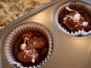 Two Brownie Cupcakes in cupcake pan