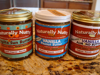 Three jars of Nut Butters on countertop