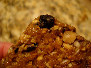 Close up of blueberry in Clif Bar