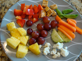 Sesame Ginger Maple Tofu with various fruits and vegetables