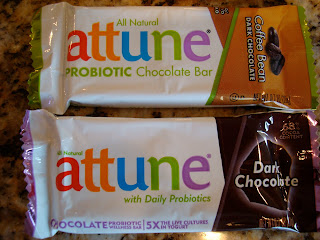 Two Attune Foods Probiotic Chocolate Bars