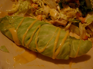 Raw Cabbage Wrap on plate