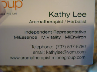 Business Card for a Miessence dealer