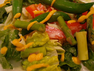 Close up of mixed vegetables with Vegan Parmesan Cheese