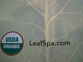 Close up of leaf spa website address