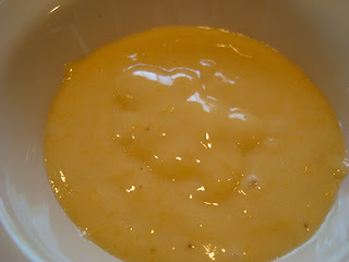 Close up of Vegan Mango Banana Vanilla Softserve in white bowl