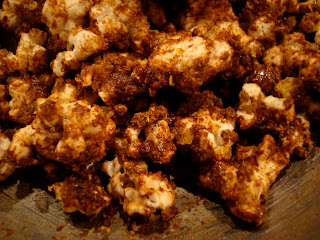 Close up of Chocolate Coconut Oil Protein Popcorn