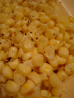 Corn removed cron cob with butter and pepper